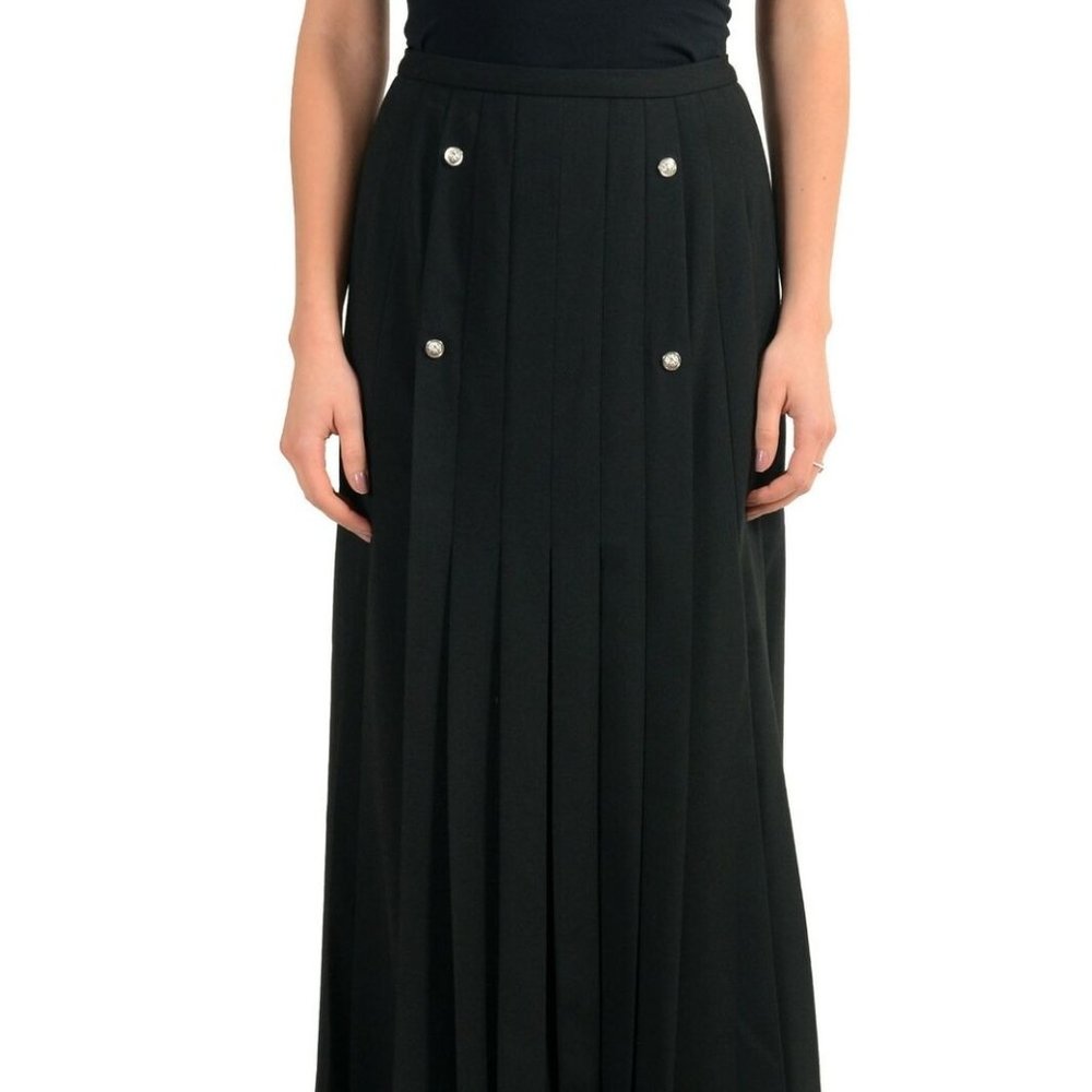 Versace Versus Wool Black Women's Maxi Skirt